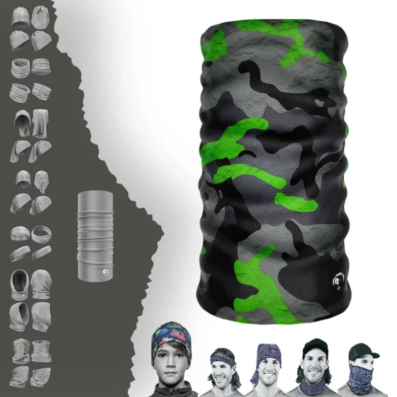 Yeşil Kamuflaj  Boyunluk Bere Bandana Maske Bone Toka Saçbandı