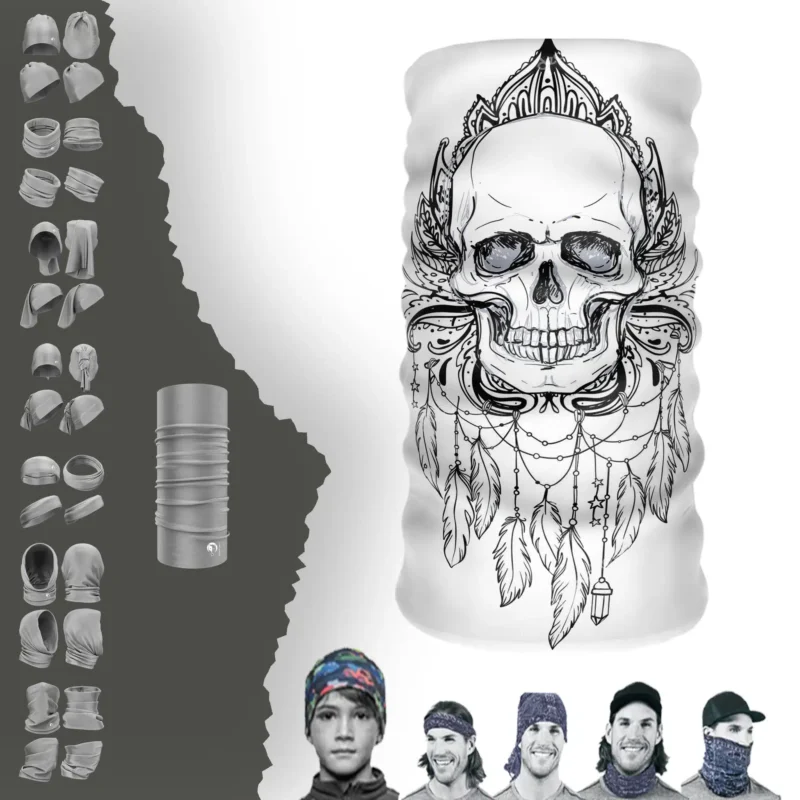 Taçlı Kurukafa Boyunluk Bere Bandana Maske Bone Toka Saçbandı