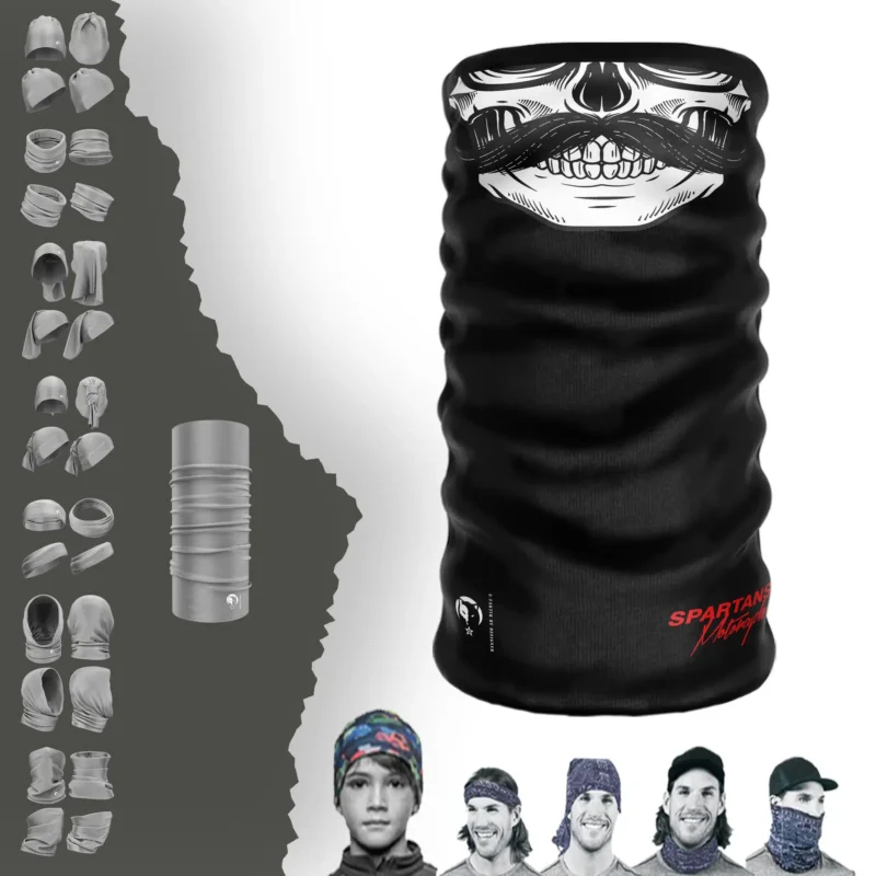 Bıyıklı Kurukafa Boyunluk Bere Bandana Maske Bone Toka Saçbandı