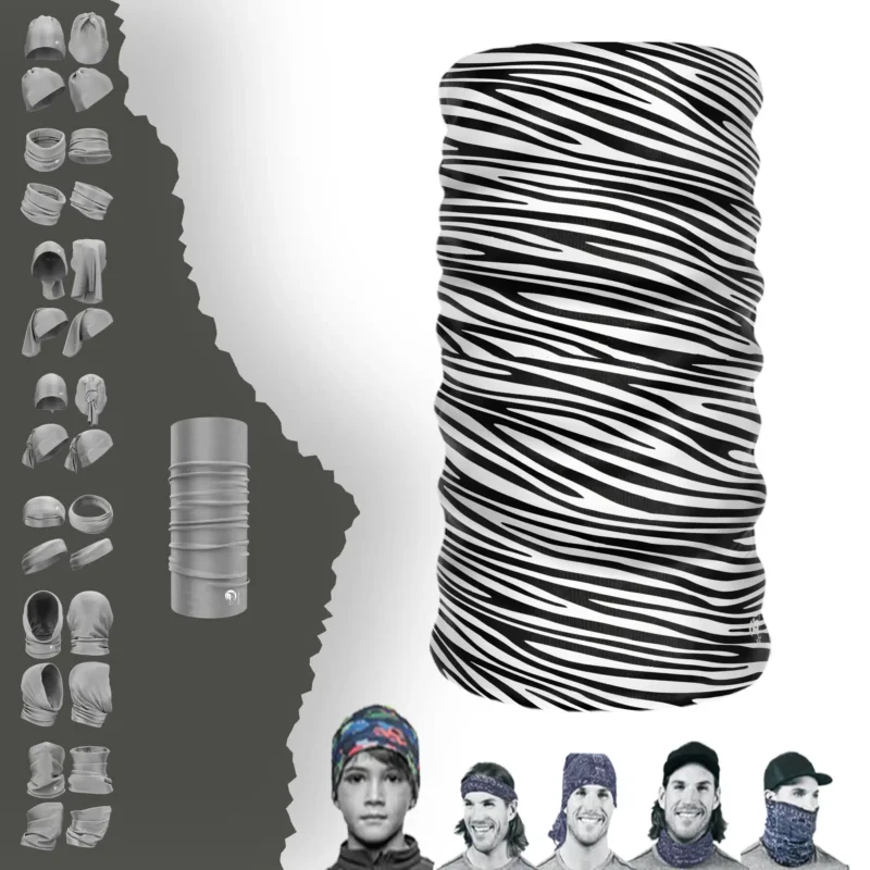 Zebra Desenli Boyunluk Bere Bandana Maske Bone Toka Saçbandı