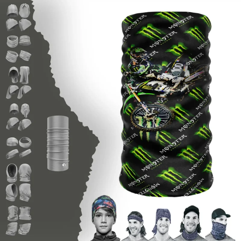 Yeşil Monster Motorlu Boyunluk Bere Bandana Maske Bone Toka Saçbandı