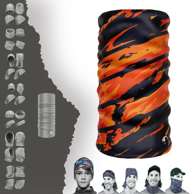 Turuncu Kırmızı Boyunluk Bere Bandana Maske Bone Toka Saçbandı