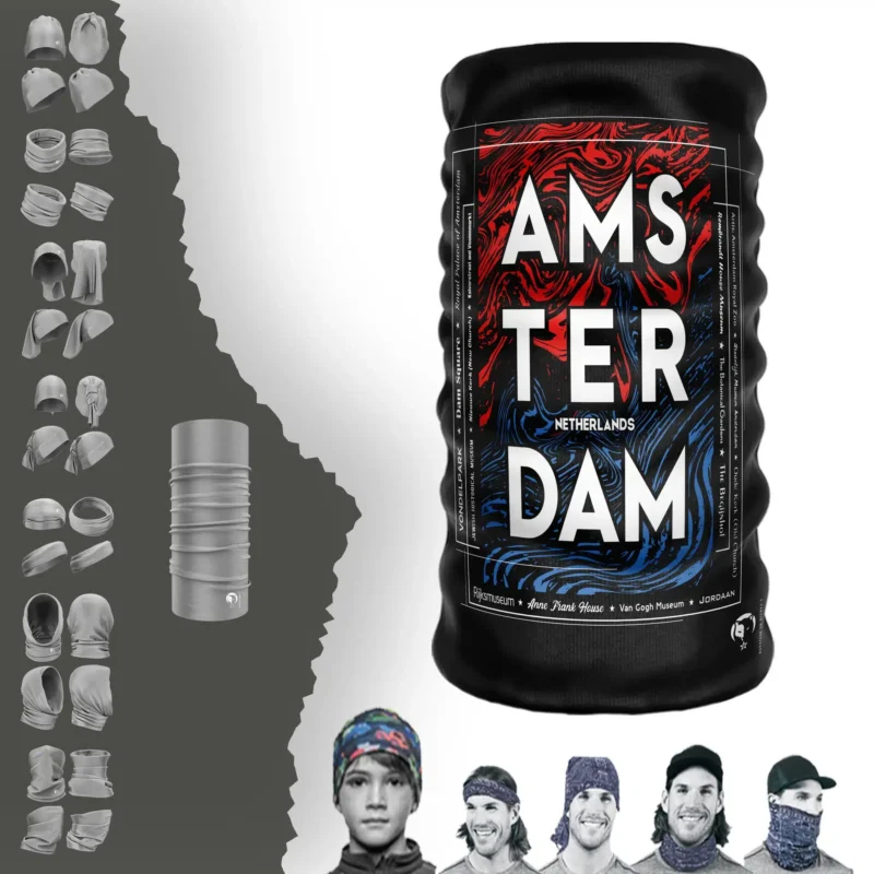 Amsterdam Siyah Boyunluk Bere Bandana Maske Bone Toka Saçbandı