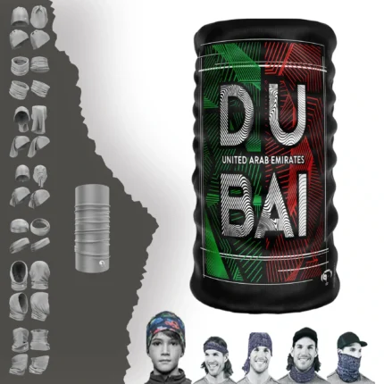 Kırmızı Yeşil Zeminli Dubaı Boyunluk Bere Bandana Maske Bone Toka Saçbandı