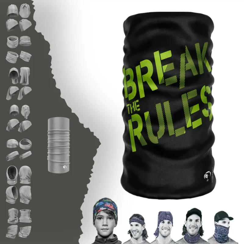 Yeşil Break The Rules Siyah Boyunluk Bere Bandana Maske Bone Toka Saçbandı
