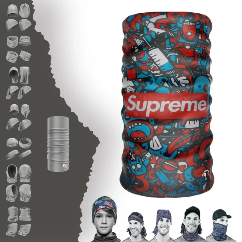 Karışık Desenli Supreme Boyunluk Bere Bandana Maske Bone Toka Saçbandı