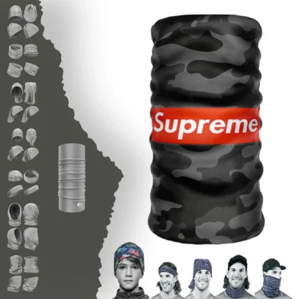 Siyah Kamuflaj Supreme Boyunluk Bere Bandana Maske Bone Toka Saçbandı