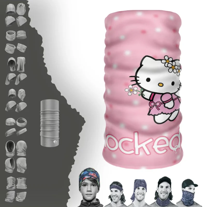 Anime Hellokitty Papatyalı Boyunluk Bere Bandana Maske Bone Toka Saçbandı