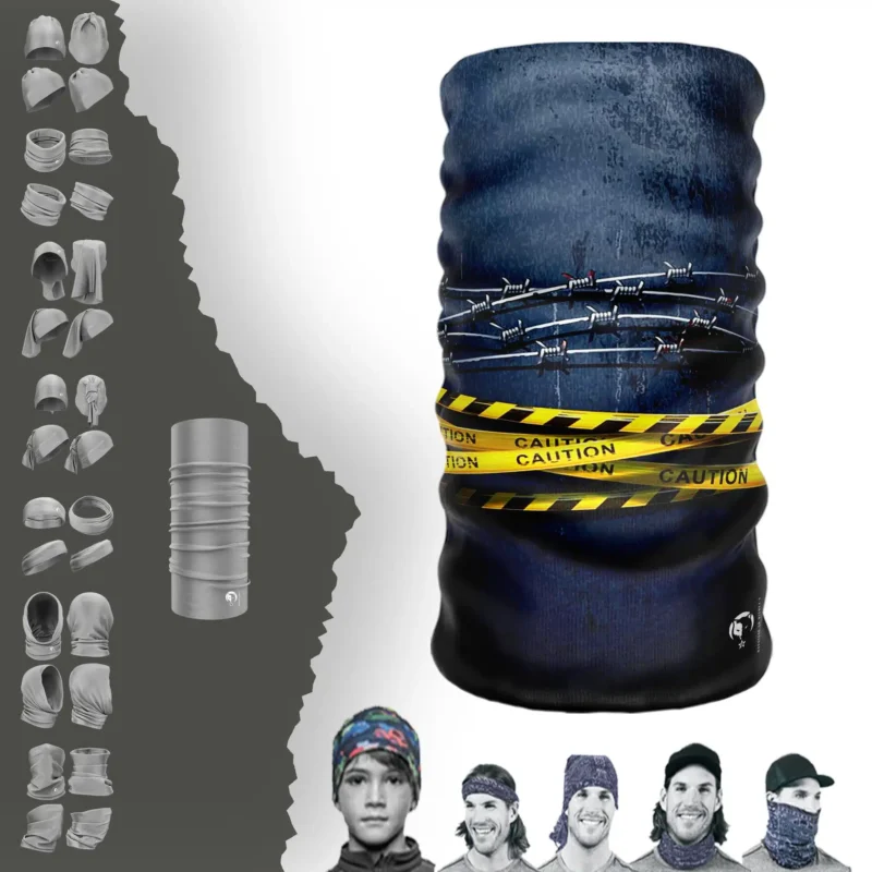 Caution Yazılı Tüp Boyunluk Bandana Baf Toka Maske Saçbandı