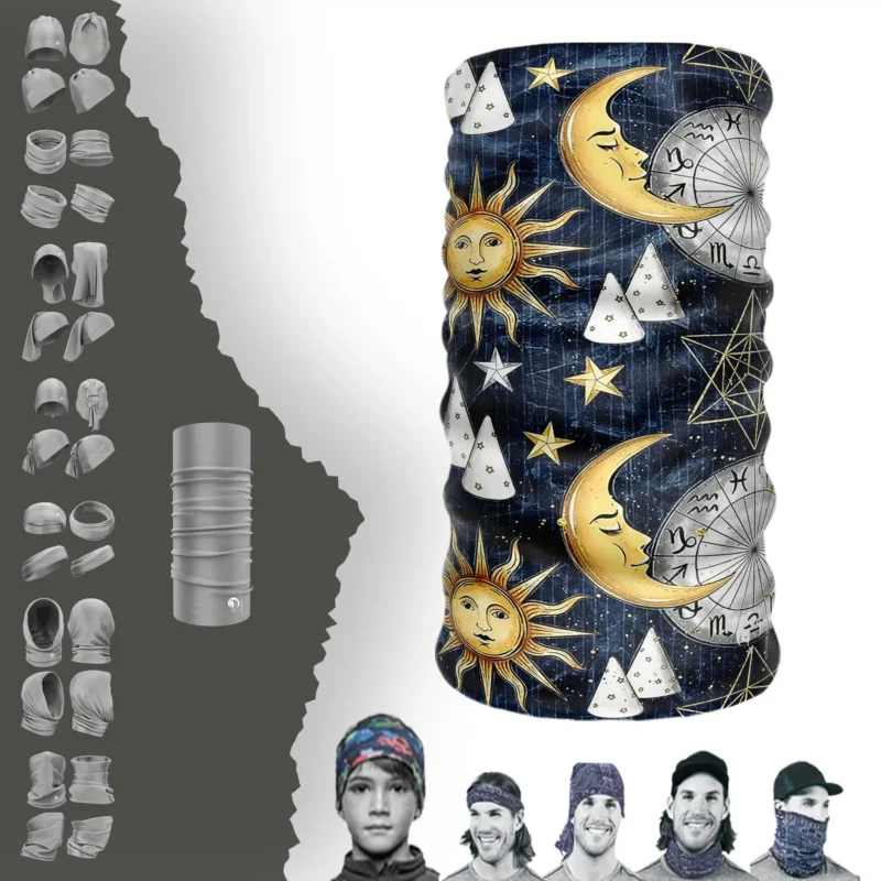 Gece Temalı  Tüp Boyunluk Bandana Baf Toka Maske Saçbandı