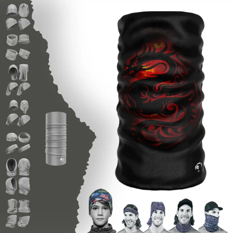 Kırmızı Ejderha Boyunluk Bere Bandana Maske Bone Toka Saçbandı