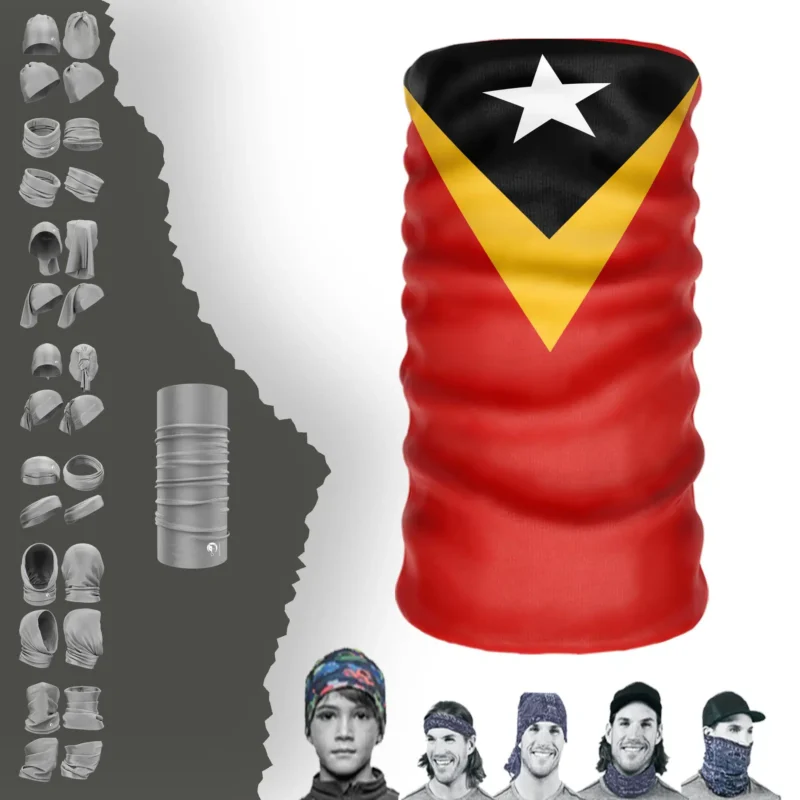 East-Timor Bayrak Boyunluk Bere Bandana Maske Bone Toka Saçbandı