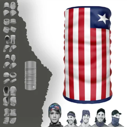 Liberia Bayrak Boyunluk Bere Bandana Maske Bone Toka Saçbandı