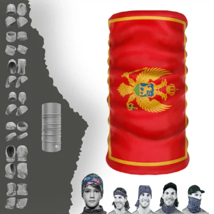 Montenegro Bayrak Boyunluk Bere Bandana Maske Bone Toka Saçbandı