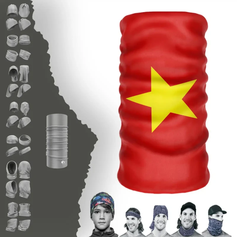 Vietnam Bayrak Boyunluk Bere Bandana Maske Bone Toka Saçbandı